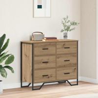 Ladekast met lade artisanaal eikenkleurig 91 x 35.5 x 74.5 cm