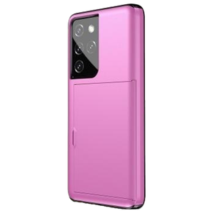 Samsung Galaxy S21 Ultra hoesje - Backcover - Hardcase - Pasjeshouder - Portemonnee - Shockproof - TPU - Roze