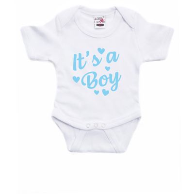 Its a boy gender reveal baby rompertje wit jongens