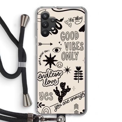 Good vibes: Samsung Galaxy A32 5G Transparant Hoesje met koord