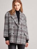 Oversized gebreide jas met ruitjespatroon