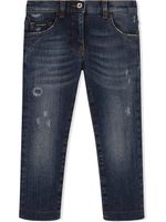 Dolce & Gabbana Kids jean skinny à effet usé - Bleu