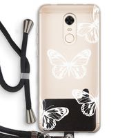 White butterfly: Xiaomi Redmi 5 Transparant Hoesje met koord