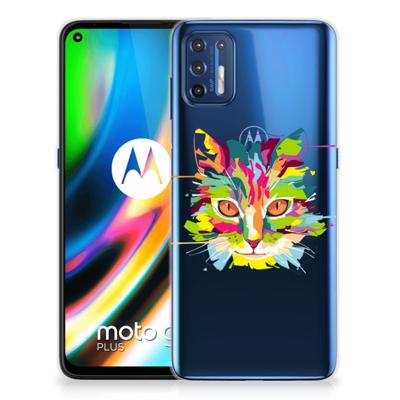 Motorola Moto G9 Plus Telefoonhoesje met Naam Cat Color Motorola Moto G9 Plus Telefoonhoesje met Naam Cat Color
