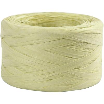 Creativ Company Papier raffia garen, b: 7-8 mm, lichtgroen, 100 m/ 1 rol