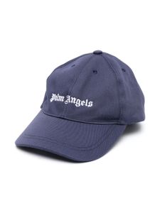 Palm Angels Kids casquette à logo brodé - Bleu