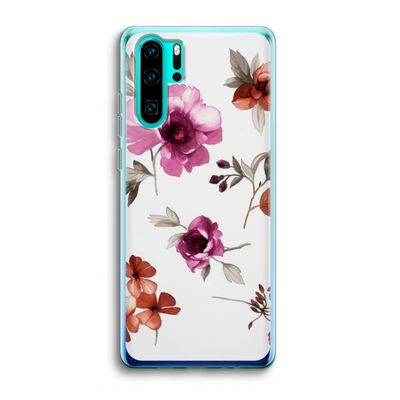 Geschilderde bloemen: Huawei P30 Pro Transparant Hoesje