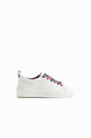 Sneakers met veters met dubbele print - WHITE - 39