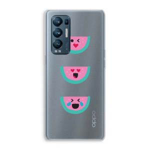 Smiley watermeloen: Oppo Find X3 Neo Transparant Hoesje