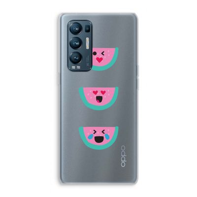 Smiley watermeloen: Oppo Find X3 Neo Transparant Hoesje