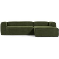 Kave Home Blok Chaise Longue Rechts - Donkergroen - Rib