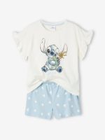 Tweekleurige pyjashort meisjes Disney® Lilo en Stitch grijsblauw