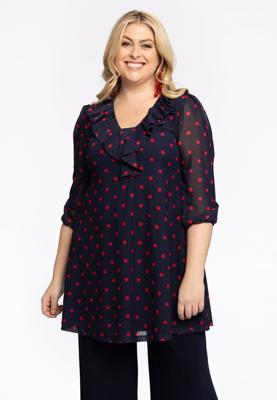 Yoek Tuniek Wide Bottom Dots | Blauw | Maat 54/56