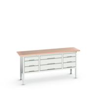 Bott Verso Verstelbare Werkbank | 2000x600x830-930mm | Multiplex | 9 Laden | RAL 7035 - 16923033.16 Bott Verso Verstelbare Werkbank | 2000x600x830-930mm | Multiplex | 9 Laden | RAL 7035 - 16923033.16