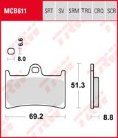 TRW Remblokken, en remschoenen voor de moto, MCB611TRQ Sinter track
