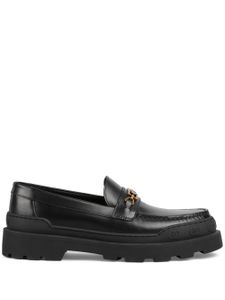 Gucci mocassins en cuir à logo GG - Noir