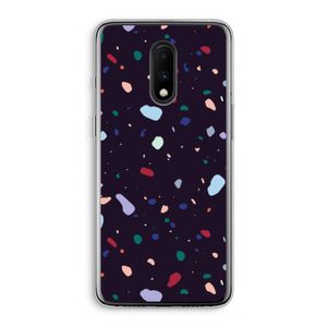 Dark Rounded Terrazzo: OnePlus 7 Transparant Hoesje