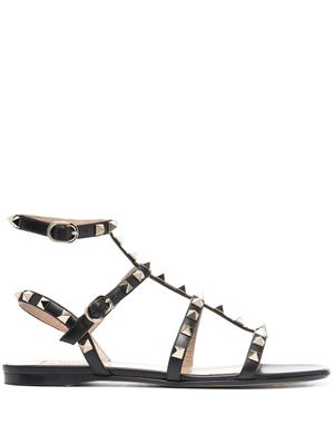 Valentino Garavani sandales Rockstud à brides - Noir