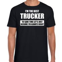 The best trucker - always right t-shirt cadeau vrachtwagenchauffeur zwart heren 2XL  -