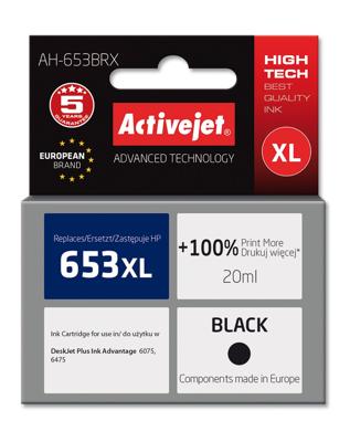 Activejet AH-653BRX inkt voor HP printers; Vervanging HP 653XL 3YM75AE; Premium; 720 pagina's; zwart