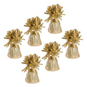 Ballon gewichtjes - 6x - goud - 170 gram - gewichtjes voor helium ballontrosjes