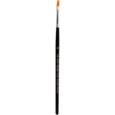 Creativ Company Gold line penselen, plat, afm 4, l: 18,5 cm, b: 2 mm, 12 stuk/ 1 doos
