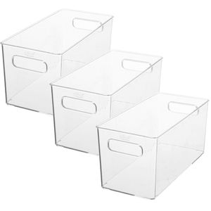 Set van 3x stuks creme potjes/flesjes/make-up houder/box rechthoek 31 x 15 cm van kunststof