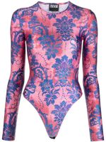 Versace Jeans Couture body fleuri à manches longues - Rose