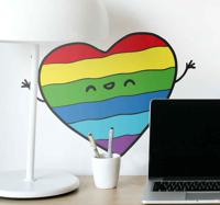 Muursticker regenboog hartje Gay