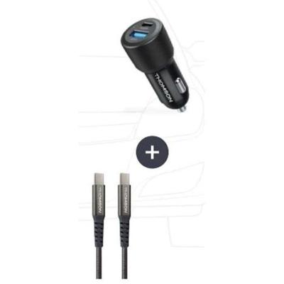 Oplader + kabelpakket - THOMSON - 60 W autolader - 65 W C naar C-kabel - 1,5 m