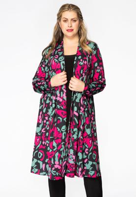 Yoek Cardigan met plooien EVRY | Zwart | Maat 58/60
