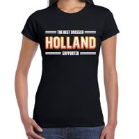 Oranje / Holland Supporter t-shirt zwart voor dames