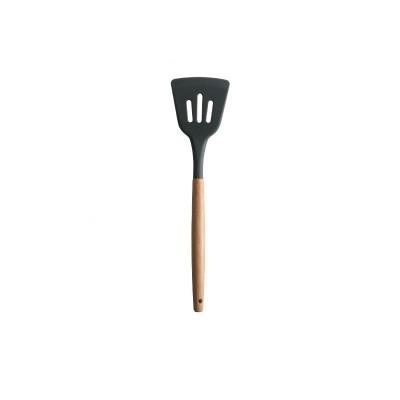 Siliconen houten handvat spatel hittebestendige soeplepel non-stick speciale koken schop keuken gereedschap lek schop