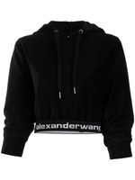 Alexander Wang hoodie crop à logo - Noir