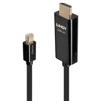 Lindy 40911 video kabel adapter 1 m Mini DisplayPort HDMI Type A (Standaard) Zwart