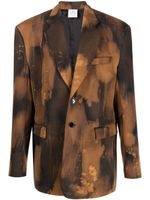 VETEMENTS blazer Overbleached à simple boutonnage - Marron