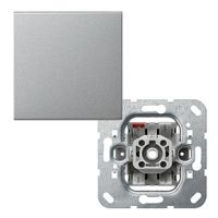 Gira wisselschakelaar met drukknop aluminium