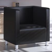 Fauteuil kubus kunstleer zwart Fauteuil kubus kunstleer zwart