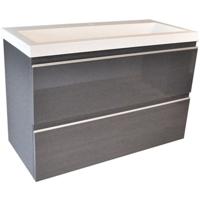 Wiesbaden Shall Onderkast 80x36cm - Grafietgrijs - Moderne Badkameroplossing