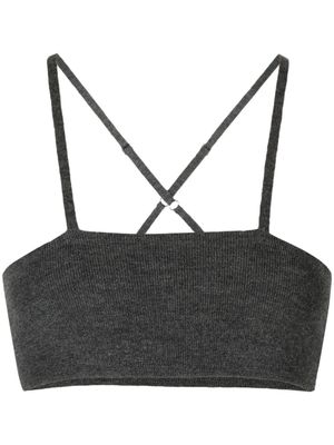 Cashmere In Love haut Babett crop en cachemire et laine mélangés - Gris
