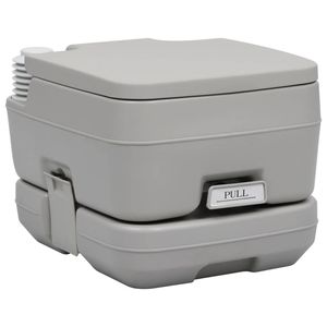 vidaXL Kampeertoilet draagbaar 10 + 10 L grijs