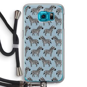 Zebra: Samsung Galaxy S6 Transparant Hoesje met koord