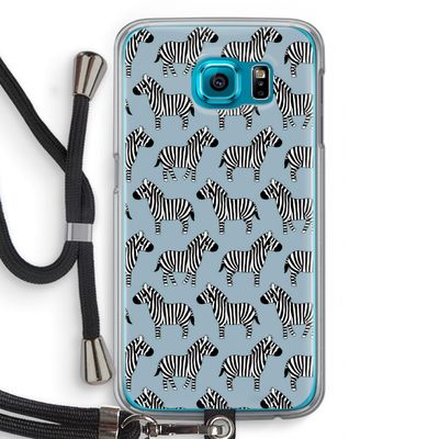 Zebra: Samsung Galaxy S6 Transparant Hoesje met koord