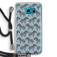 Zebra: Samsung Galaxy S6 Transparant Hoesje met koord
