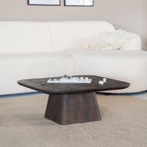 Eleonora Salontafel 'Aron' Mangohout, 80 x 80cm, kleur Bruin