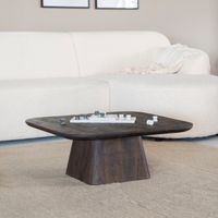 Eleonora Salontafel 'Aron' Mangohout, 80 x 80cm, kleur Bruin