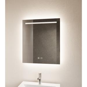 Badkamerspiegel Horizontal | 80x70 cm | Rechthoekig | Indirecte LED verlichting | Touch button | Met spiegelverwarming