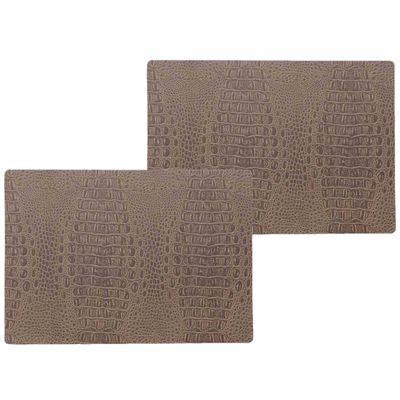 10x stuks stevige luxe Tafel placemats Coko bruin 30 x 43 cm