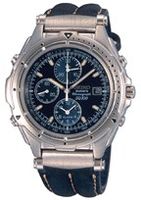 Horlogeband Seiko 7T32-7C40 / SDWB95P1 / 4GB0JW Leder Blauw 18mm - thumbnail