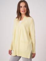 Cardigan met open voorzijde en zakken van biologische cashmere-zijde mix